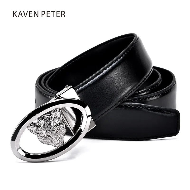 2017 Leopard Plate Buckle Cow Leather Belt For Men Classic Genuine