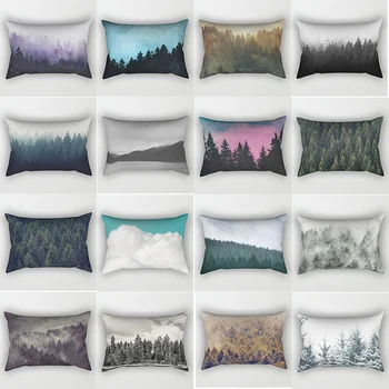 

Hot sale forest pattern pillow cases rectangle bedroom pillow cases boys girls men women travel pillow cover 50*30cm