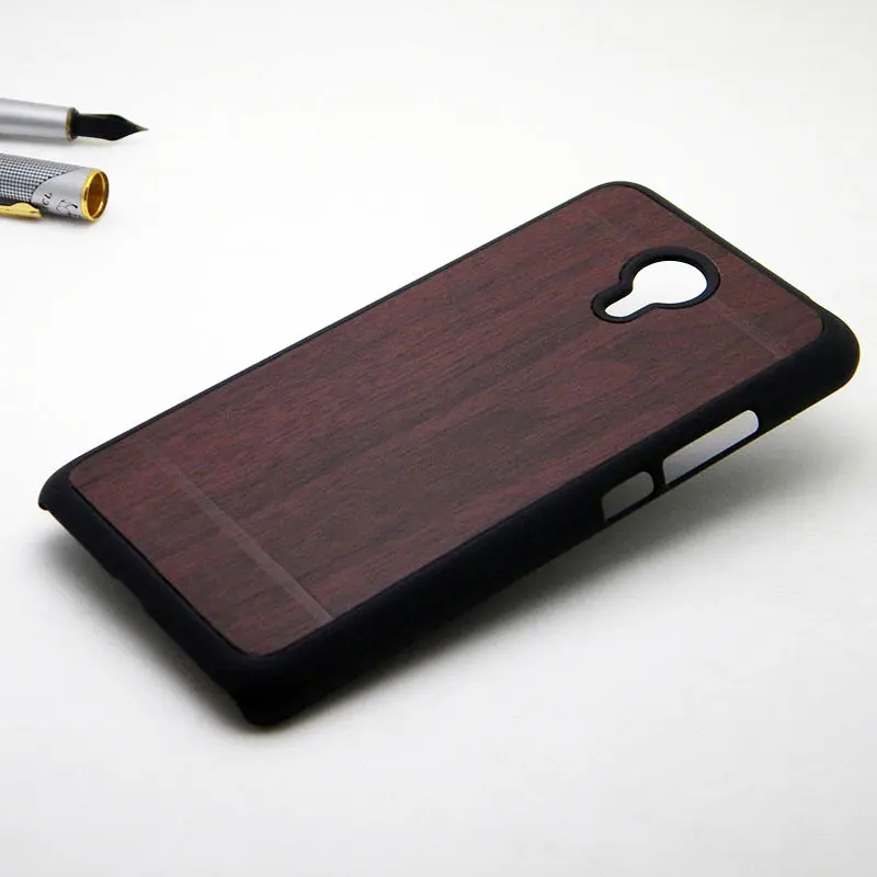 

1pc Luxury wood vintage style case for MEIZU m2 note 5.5 inch leather sticker skin and black shell free shipping