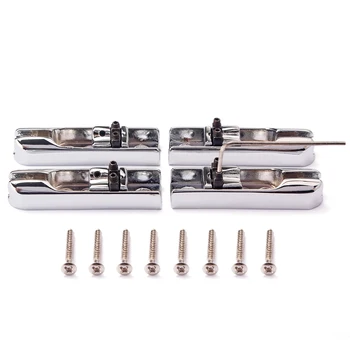 

4 Pieces Stainless Steel Electric Bass Guitar Bridge Saddle with Mounting Screw Wrench 60 x 15 x 13mm