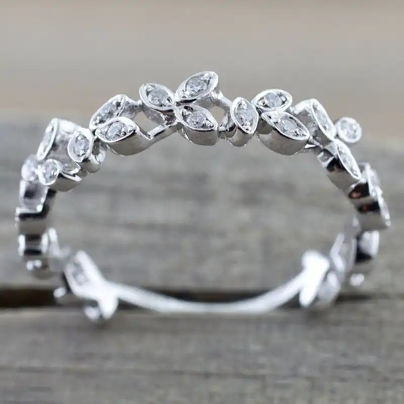 Natural Fashion Wedding White Rose Yellow Gold Rose Gold Sive