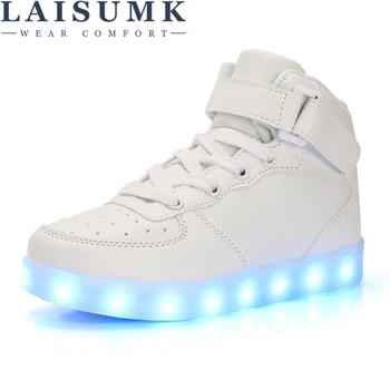 

LAISUMK Big Size 35-46 Led Light Shoes Men for Adult Fashion Luminous Breathable Usb Glowing Male Shoes Casual Zapatillas Luces