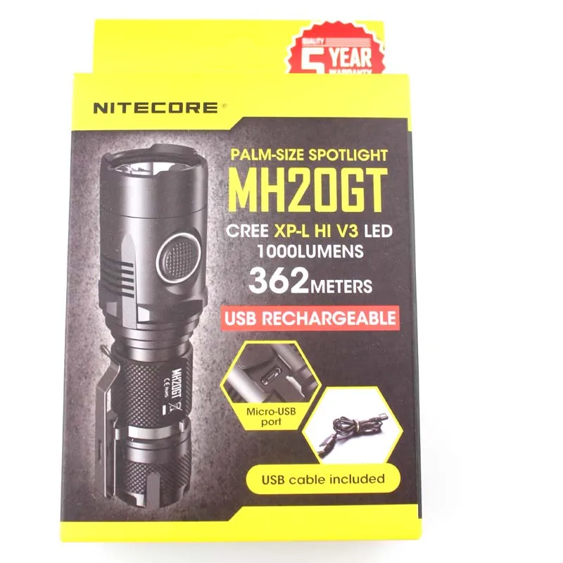 NITECORE MH20GT светодиодный фонарик CREE XP L HI V3 1000LM фонарь USB Перезаряжаемые EDC с 3400