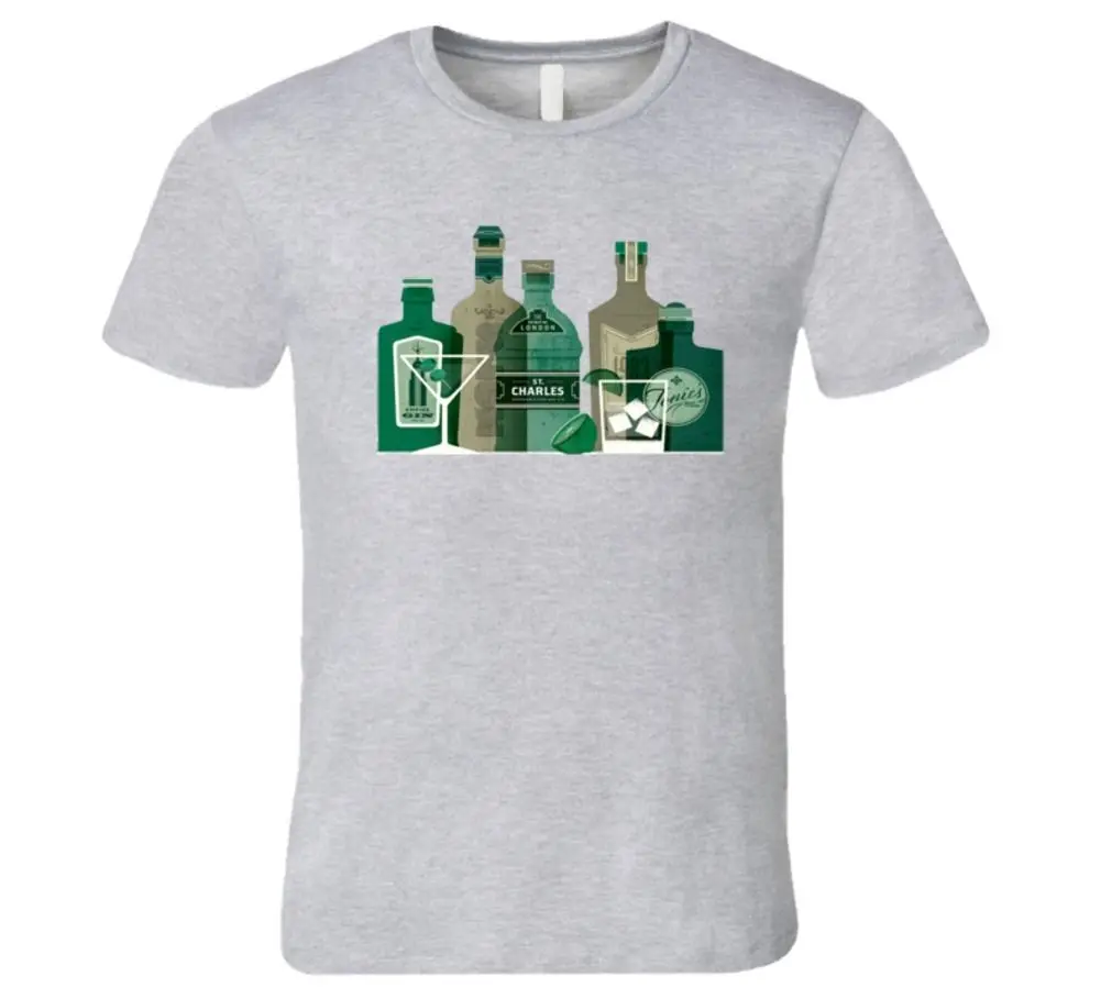 Best Printed T Shirt Men IT #039;S A GIN WORLD, ALCOHOL, SPIRIT, JUNIPER BERRIES T Shirt O Neck T Shirt