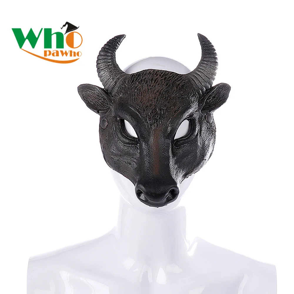 

Half Face Bull Mask PU Foamed 3D Animal Head Mask for Halloween Easter Carnival Party