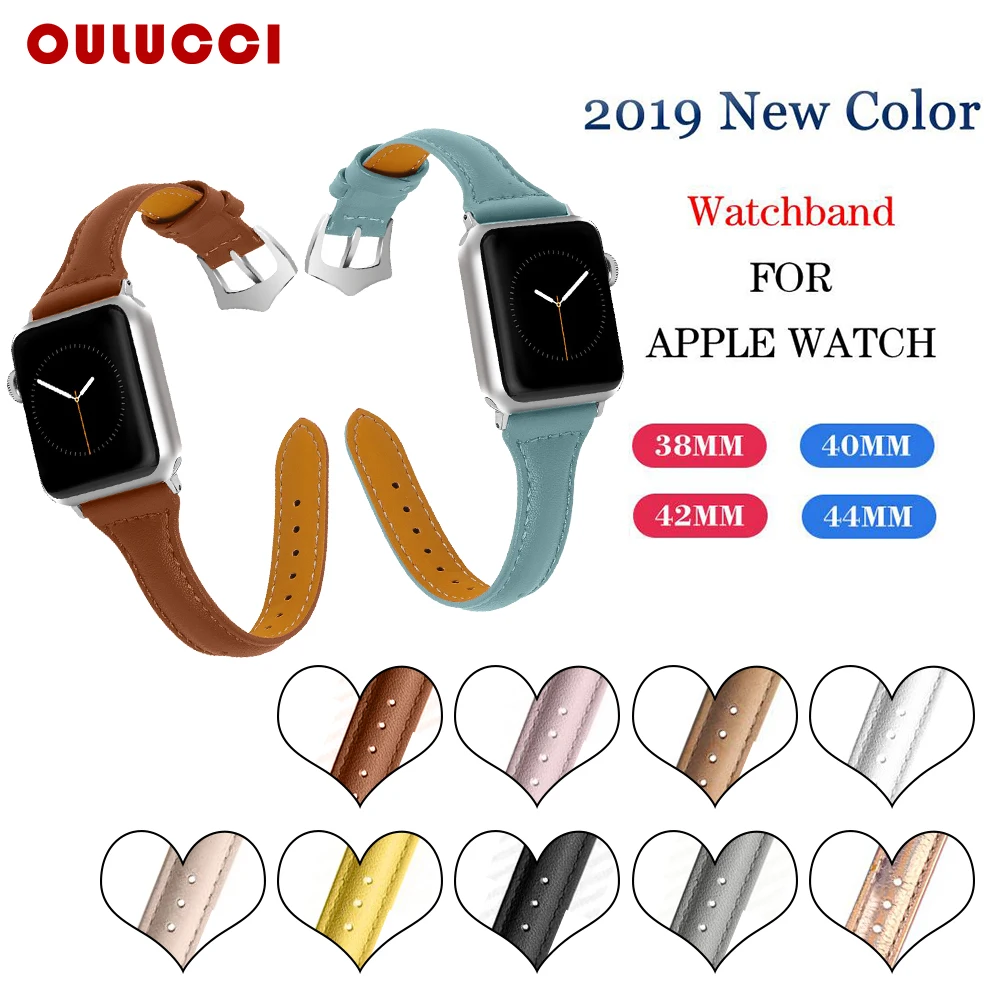 OULUCCI ремешок для часов apple watch band 38 мм/40 мм/42 мм/44 мм черный для apple watch band кожаный для apple watch аксессуары
