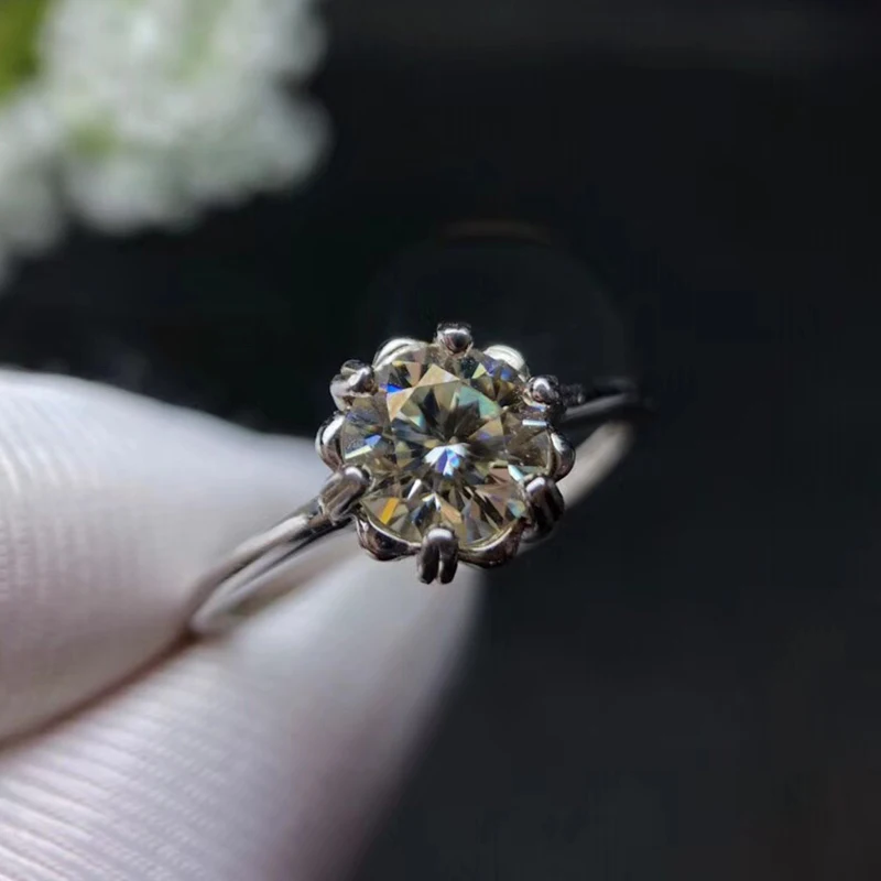 Ослепительное серебряное обручальное кольцо Moissanite для женщин 0.8ct VVS Moissanite кольцо soild 925 серебро Moissanite ювелирные изделия подарок на день