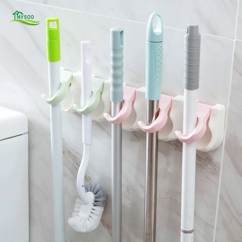 Buy Adhesive mop holder bathroom hole free mop hook