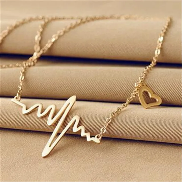 Charm Alloy Pulse Shaped Necklace