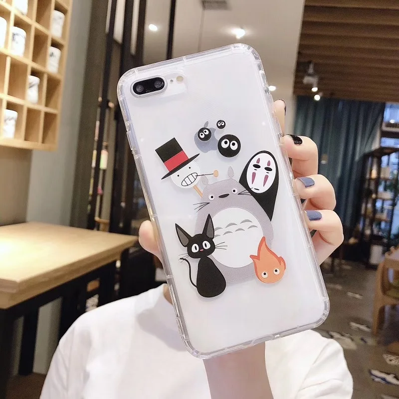 Мягкий прозрачный чехол для iPhone 11 12pro XR X 7 8 Plus XS Max с героями японского мультфильма