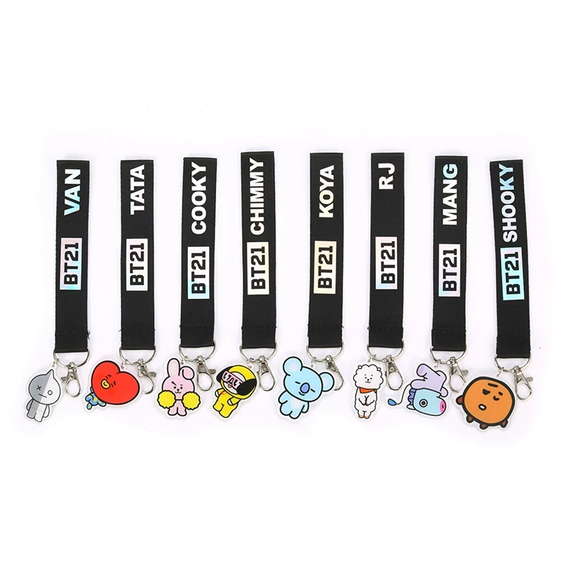 

Kpop Laser Lanyard Keychain Pendant Cute Phone Strap Key Chain Ribbon Keyring