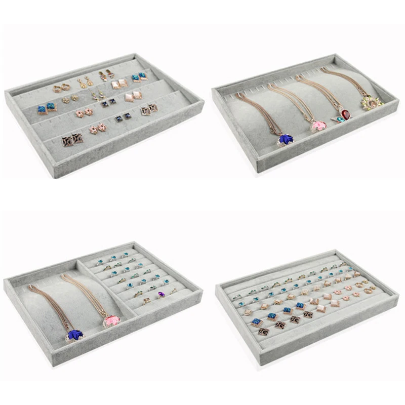 Professional Jewelry Display Tray Velvet Necklace Ring Earring Professional Jewelry Display Tray Velvet Necklace Ring Earring Storage Organizer Jewellery Holder Showcase Box In Bo Bins From Home