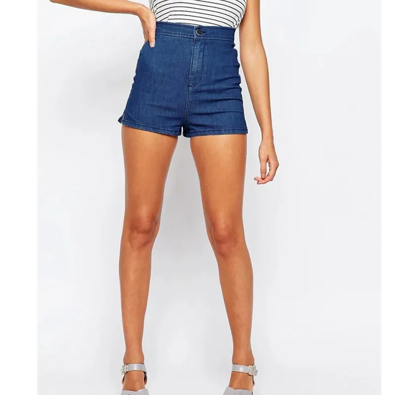 High Waist Denim Shorts Europe Style Fashion 2017 Summer Split Ends