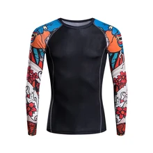 Compression mma rashguard 3D Printed Long sleeves T-shirts Men Raglan Long Sleeve Cosplay Costume Clothes Male Tops For