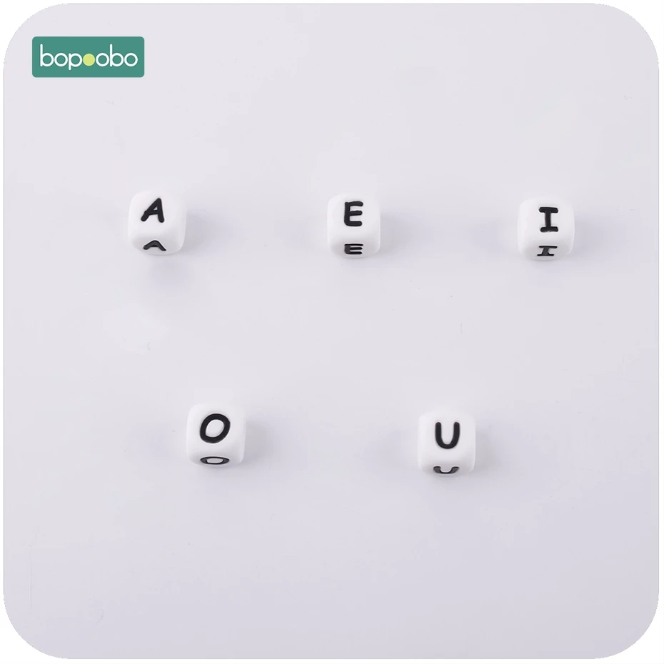 Bopoobo, 20 шт., 12 мм, Детские Силиконовые бусинки с буквенными буквами, молярные зубы, подарок для детского душа, аксессуары для кормления, не содержит бисфенол, силиконовый Прорезыватель