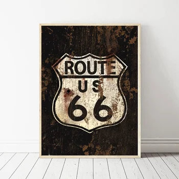 

Route 66 Art Oil Painting Poster Prints Home Wall Decor Painting