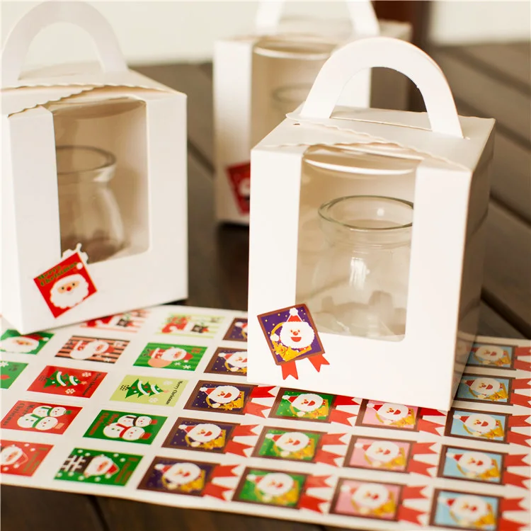

40pc/sheet Merry Christmas Santa clause Snowman Seal Sticker Badge tags Labels Seal Envelope Gift Box packaging Wrapping Backing