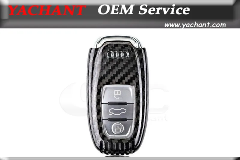 High Quality Good fitment Dry Carbon Fiber DCF Car Key Cover Fit For Audi A4L A6L