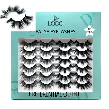 

NEW 12 pairs false eyelashes 3D mink lashes natural makeup eyelash extension cross volume soft fake eye lashes winged faux cils