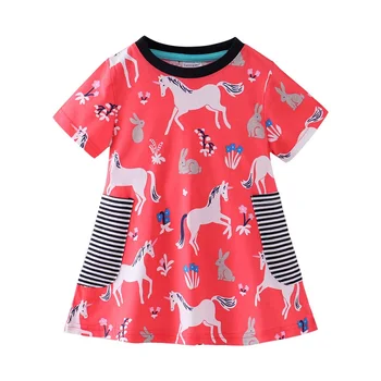 

2019 Summer Baby Girl Clothes Vestido Toddler Girl Dresses Unicorn Party Animal Princess Dress for Girls Costume Kids Dress 2-7Y