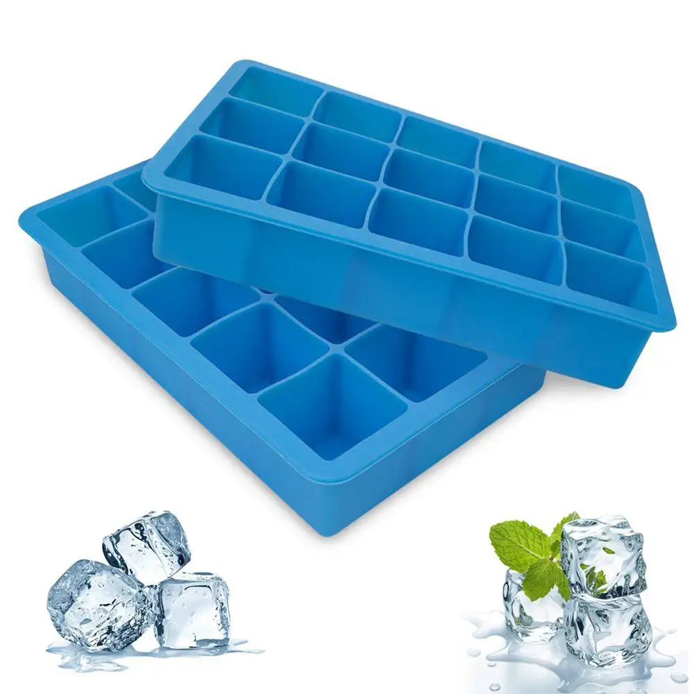 AsyPets 2 шт 15 силиконовая форма с кубиками с крышкой для Создание кубика льда - Цвет: blue