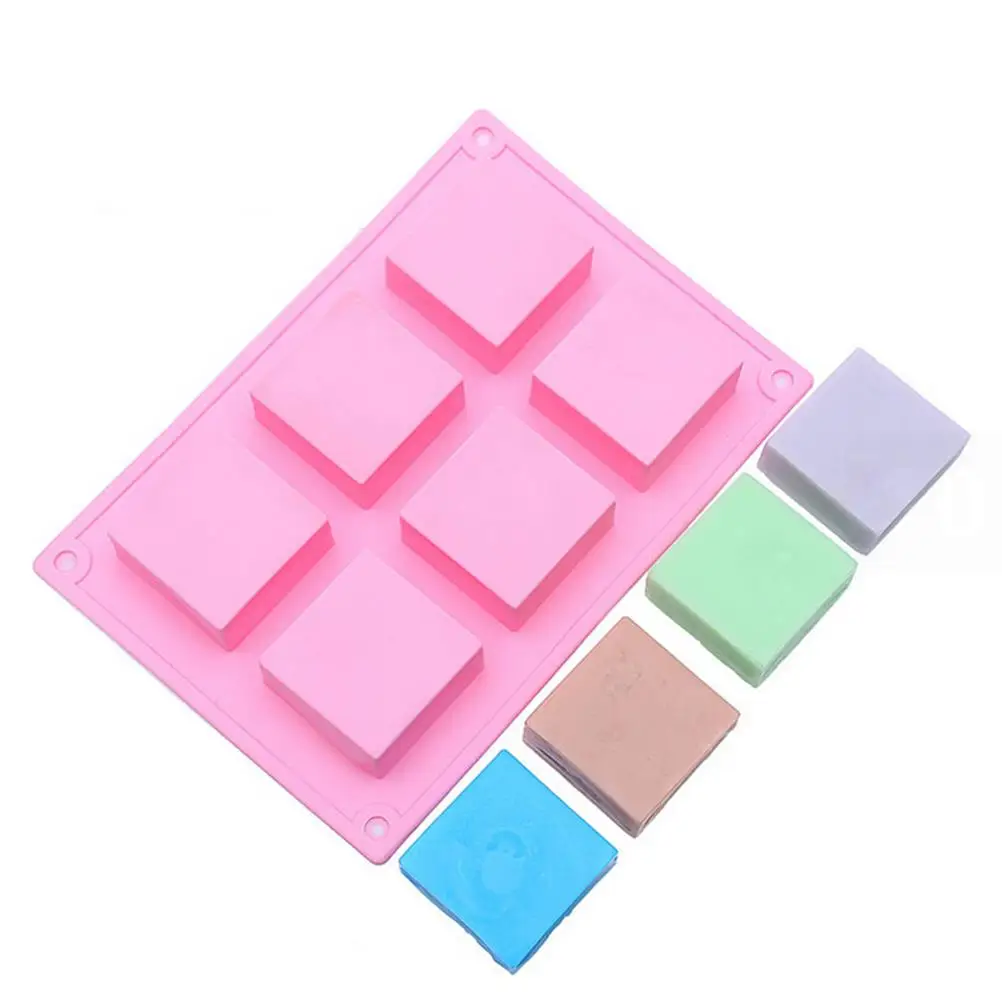 

3D handmade Rectangle Square Cake Mold silicone soap Mold chocolate cookies mould cake decorating fondant molds 6 Cavities