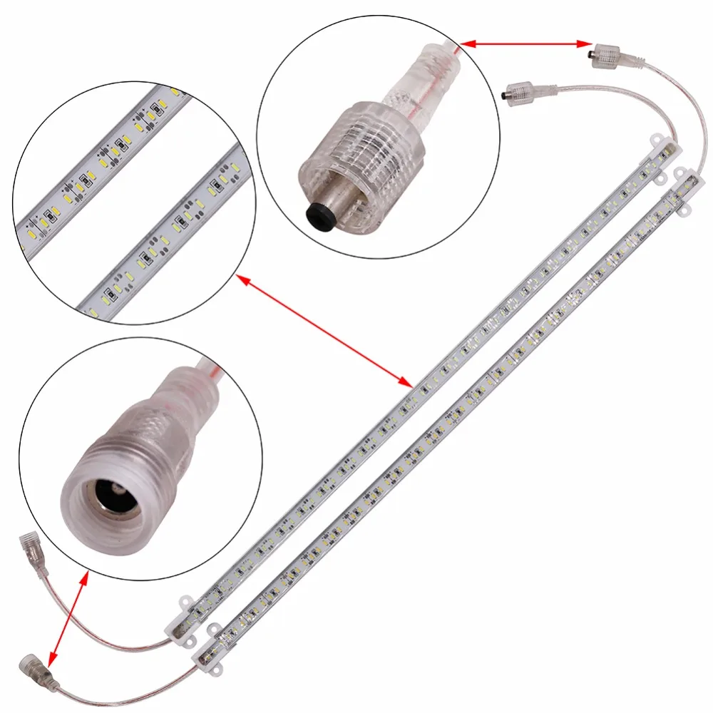 Водонепроницаемый IP68 50 см Жесткая светодиодная лента светильник 4014 светодиодный 72 светодиодный s/0,5 м супер яркий силиконовый светодиодный светильник s 12 В+ разъем постоянного тока