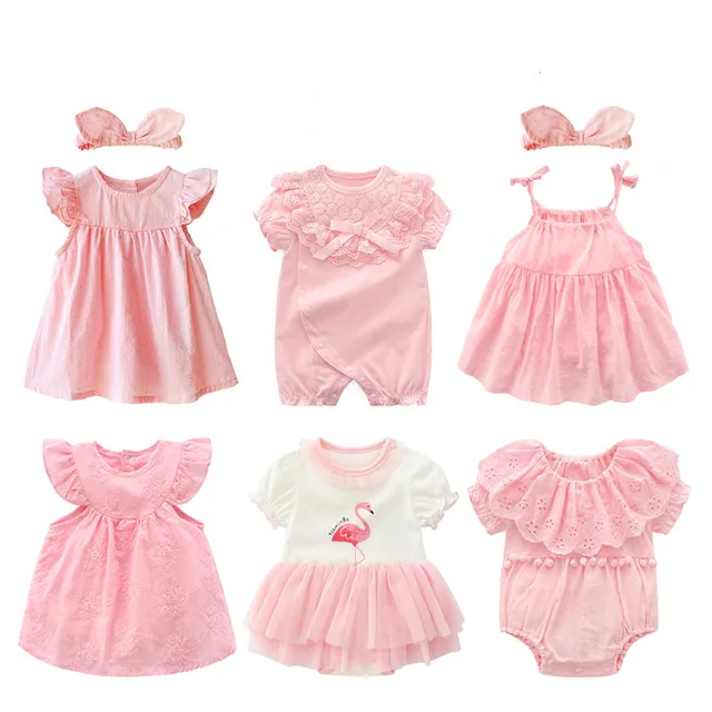 new born baby girl clothes&dresses summer pink princess little girls clothing sets for birthday party 0 3 months robe bebe fille 2