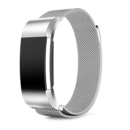 Магнитный металлический ремешок для Fitbit Charge 2 сменный Браслет из нержавеющей стали для Fitbit Charge Smart Bracelet - Цвет: Silver