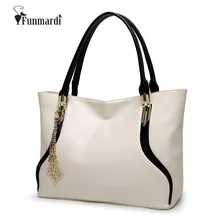 FUNMARDI Nueva Manera del diseño simple de LA PU de cuero bolsos de cuero de las mujeres bolsos de Lujo señoras del diseño de marca bolso de hombro WLHB1495