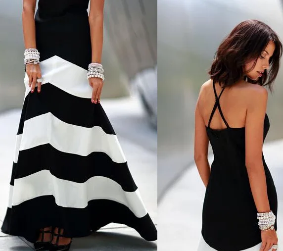 Платья Полоски Черно Белое фото 12