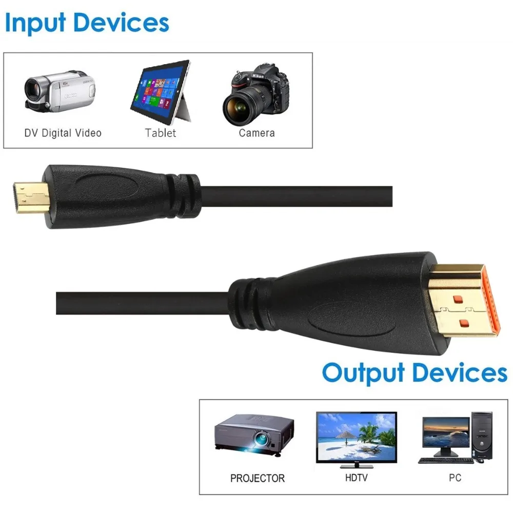 Micro HDMI Cable Micro HDMI to HDMI Gold-Plated 1.4 3D 2K High Premium Cable Adapter for HDTV XBox Mobile Phone Table Cable Micro HDMI Cable Micro HDMI to HDMI Gold-Plated 1.4 3D 2K High Premium Cable Adapter for HDTV XBox Mobile Phone Table Cable