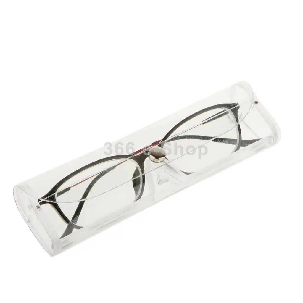 Plastic Transparent Clear Crystal Eyeglass Glasses Spectacle Case Box