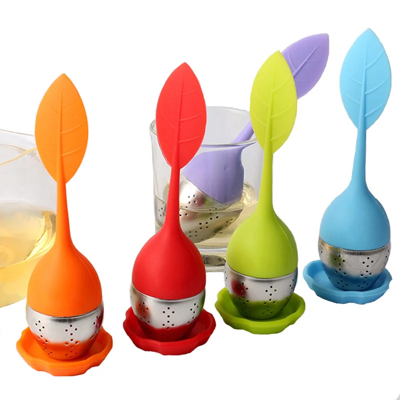 

Creative Silicone Tea Strainers Stainless Steel Leaf Tea Filter Travel Teapot Leaf Infuser Silicone Tea Filter Tea Strainers