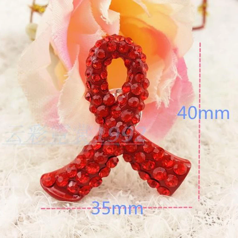 Мужская/Женская/Мужская брошь из цинкового сплава с красной лентой|red ribbon brooch|women