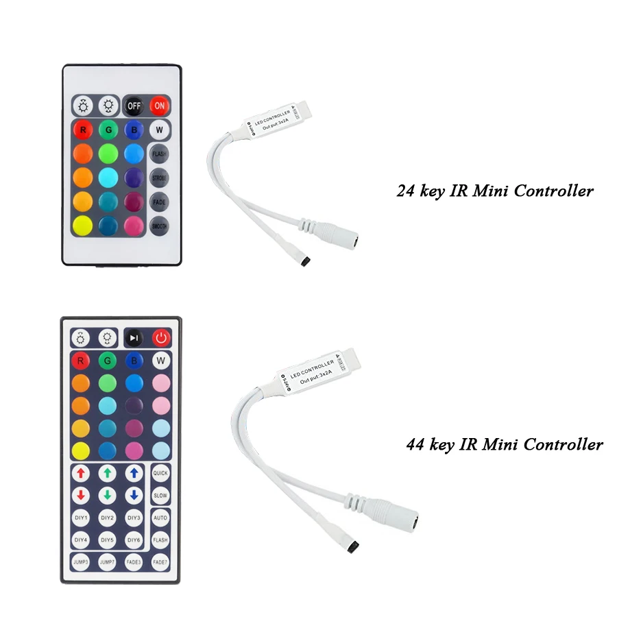 DC12V 24Key 44Key RGB контроллер ИК-пульт дистанционного управления с мини-приемником для 2835/5050 RGB светодиодные ленты светильник светодиодный контроллер ленты