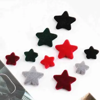 

Min order 30pcs/lot color flocking cartoon stars shape ployester fashion beads diy jewelry earring/bracelet/necklace pendants