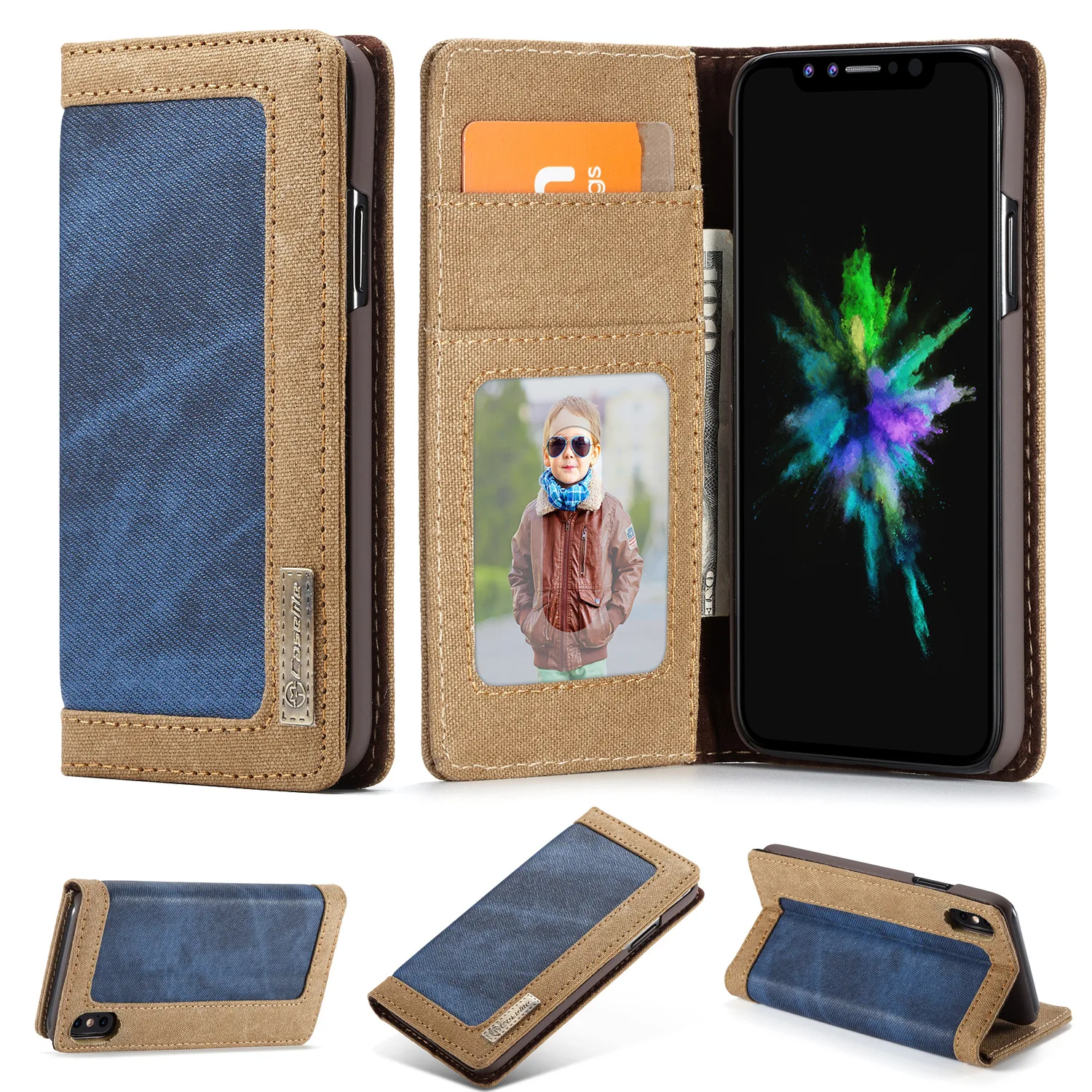 Newest Design Wallet Style Phone Case For Apple iphone X XS Max XR Case Flannel Flip Cover Card