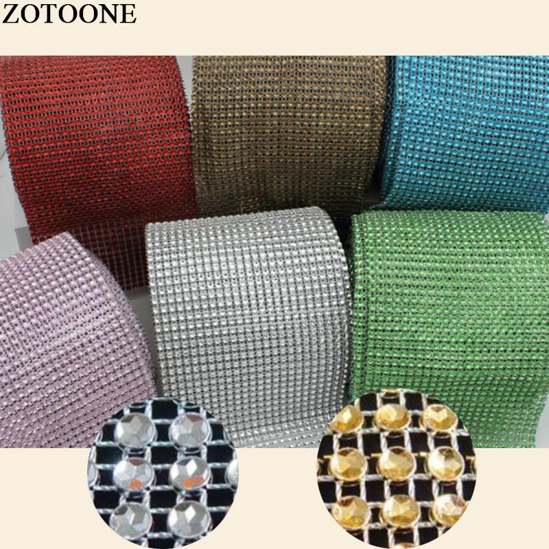

Prajna 5-10Yard Wedding Decoration 9 Color Base Mesh Trimming Hollow Imitation Crystal Ribbon Rhinestone Mesh Trim 24 Rows DIYD1