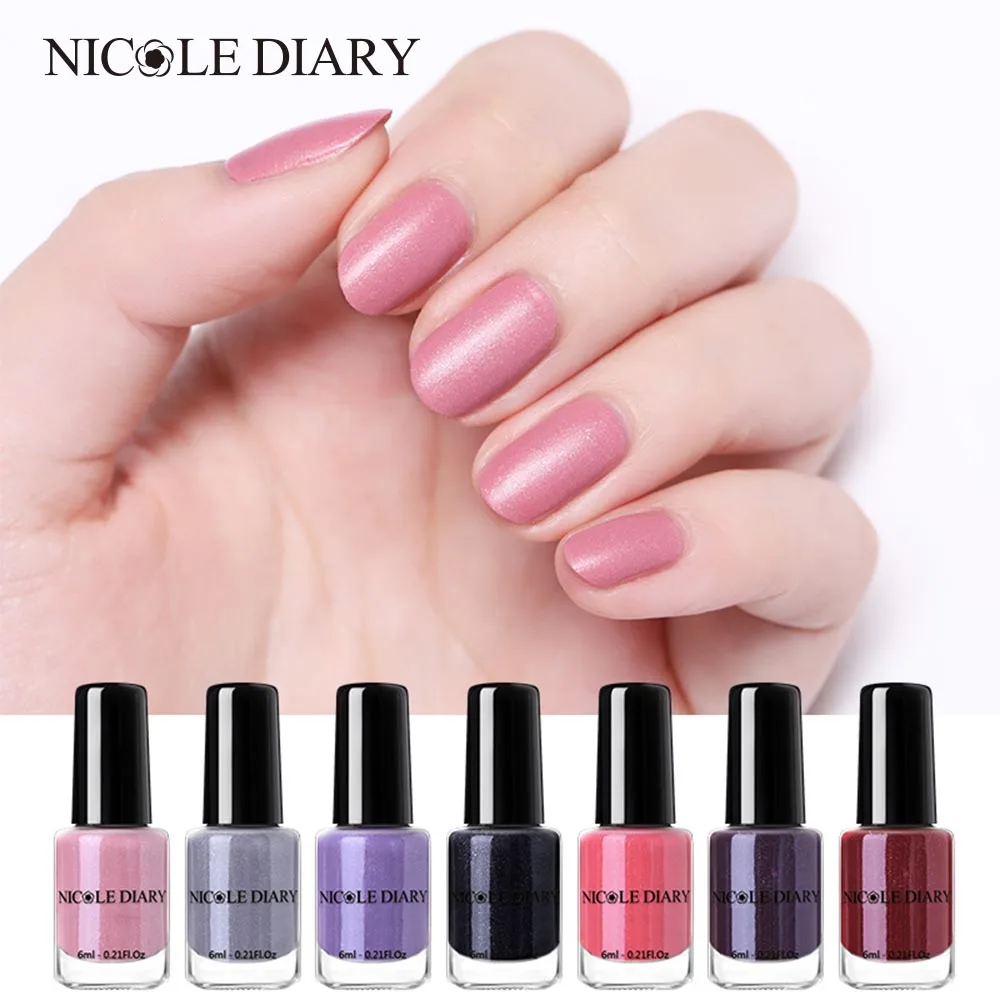 

NICOLE DIARY Matte Peel Off Nail Polish 6ml Shimmer Pearl Effect Matte Water Based Nail Art Varnish Manicure Lacquer