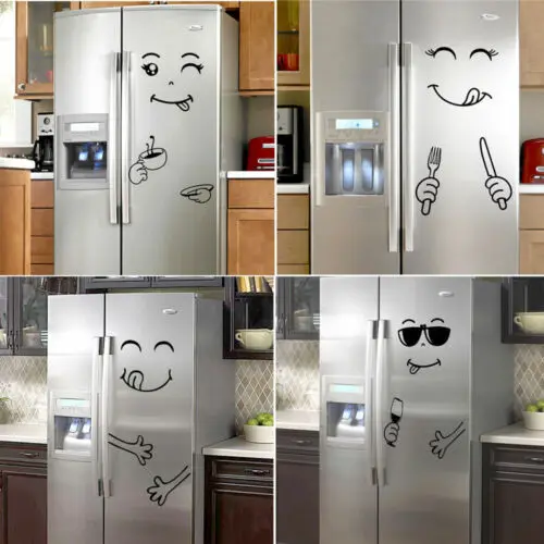 Клевый стикер Холодильник Happy Delicious Face Кухня наклейки на холодильник, стену арт Декор для кухни