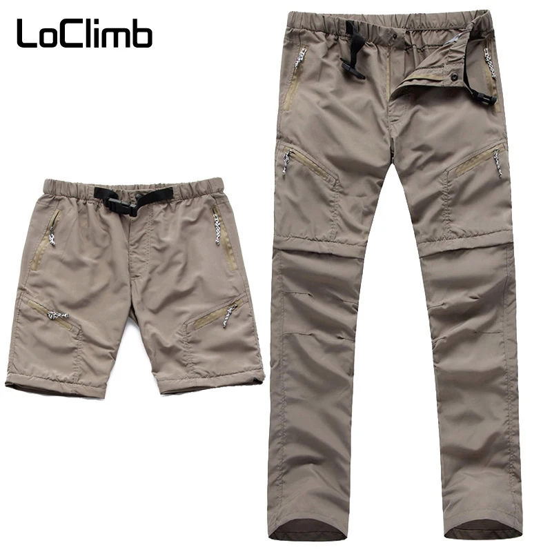 

LoClimb Men's Summer Outdoor Camping Trip Pants Removable Quick Dry Sports Trousers For Men Trekking Hiking Pants Shorts,AM001