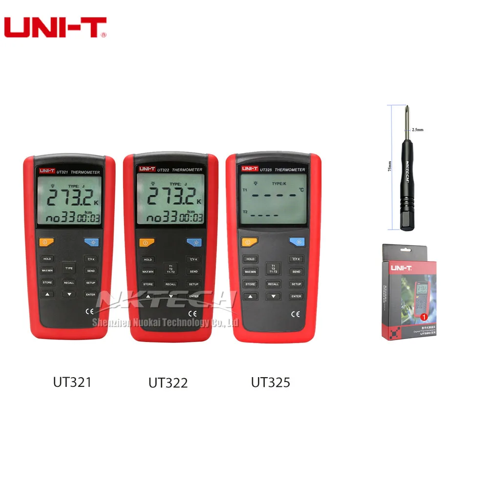 UNI-T пирометр контактного типа термометр UT325 UT322 UT321-200~ 1375C промышленная температура 2CH регистрация данных тест K/J/T/E/R/S/N