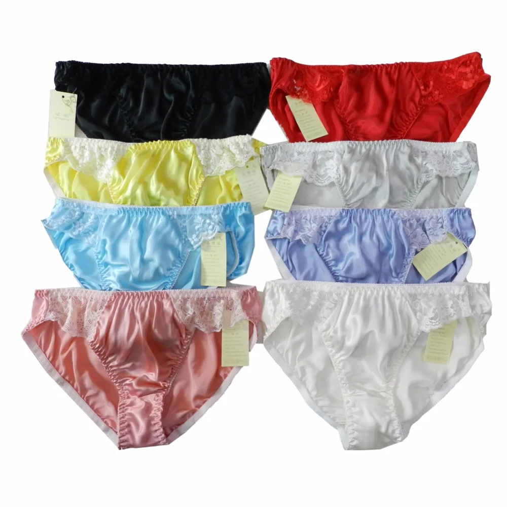panasilk 8pcs Classic Silk Women's Bikinis Panties Lace Size S M L XL