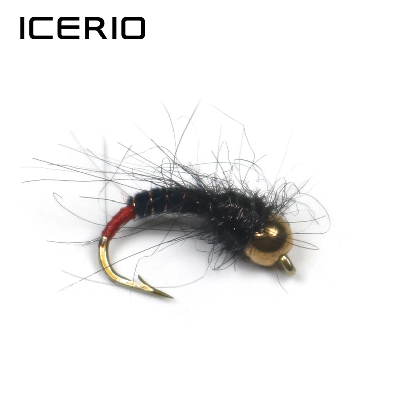 Icerio 8 قطعة النحاس الخرزة رئيس الحوريات يطير سمك السلمون المرقط يطير الصيد السحر 12 Fishing Lures Aliexpress
