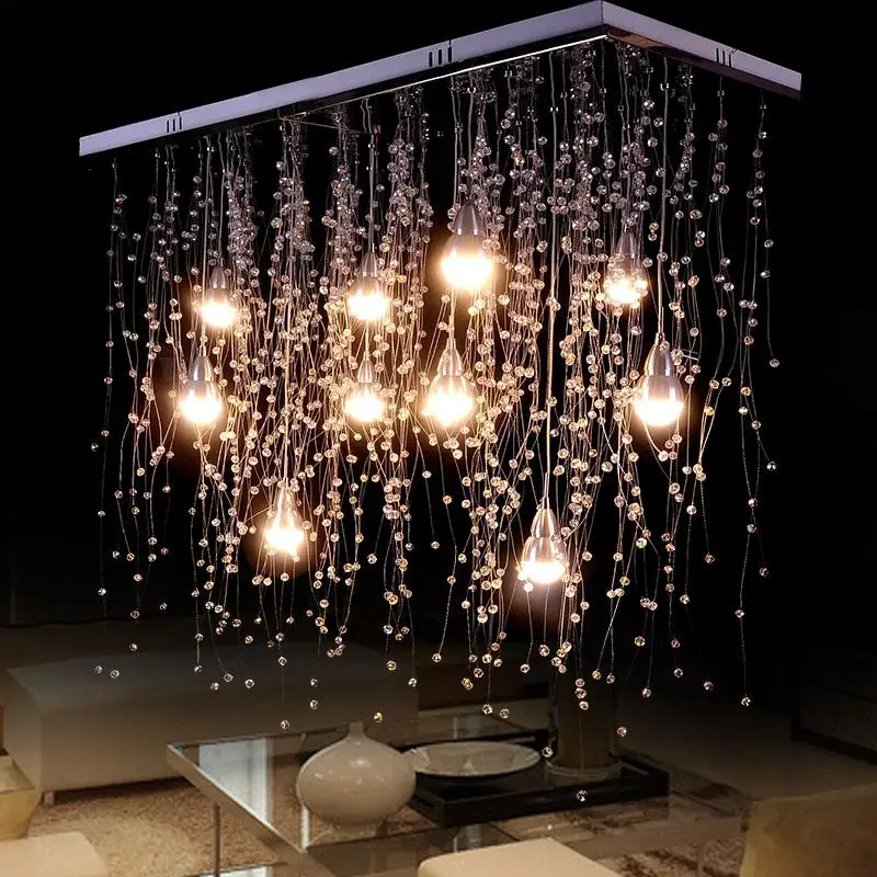 

Modern square LED ceiling light bar crystal ceiling lamp warm bedroom entrance restaurant living room ceiling lamp ZA929550