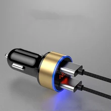 

THBELIEVE USB Car Charger For Mobile Phone 2 USB led Voltage Car-Charging Fast Mini Auto Chargers Wholesale Drop Shipping