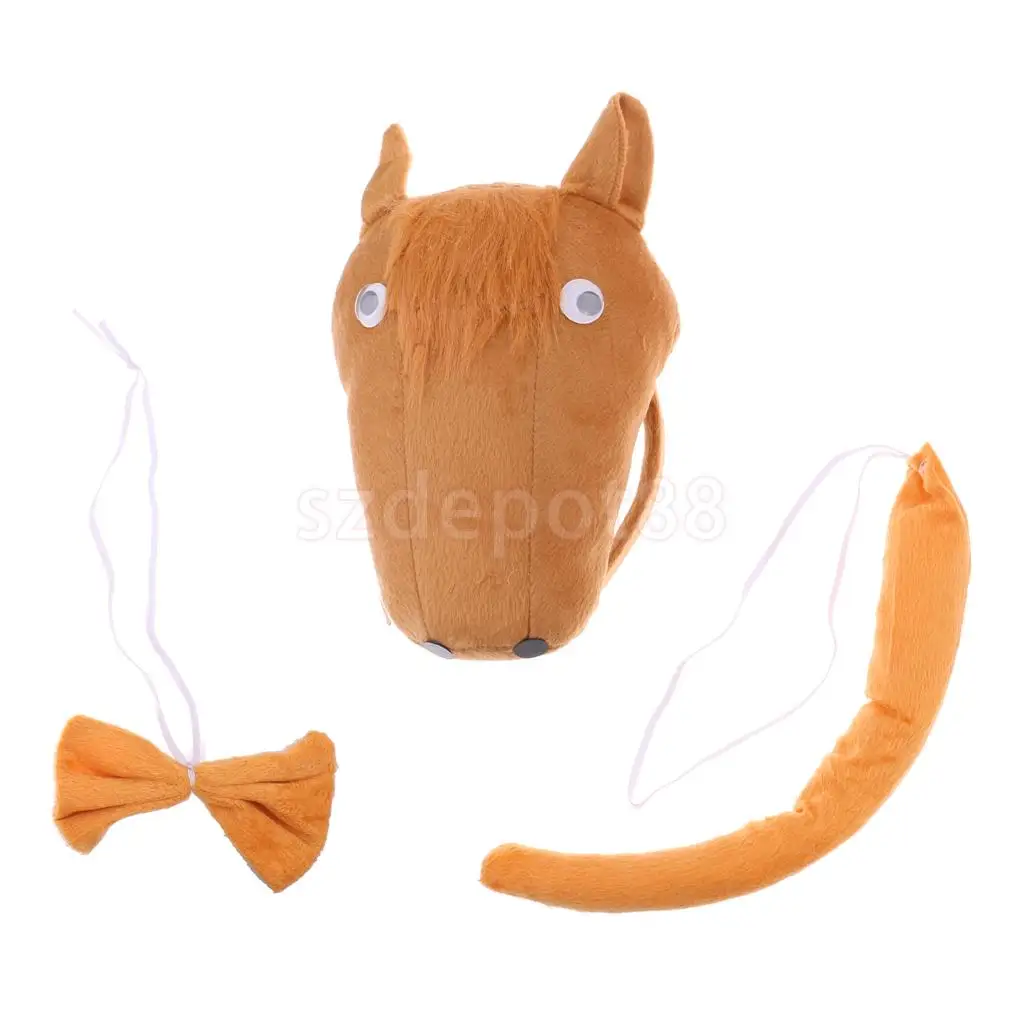 Set of 3pcs Birthday Girls Boys Kids Cartoon Bear Bee Monkey Costume Set Headband Bowtie Tail Fancy Dress Party Accessories