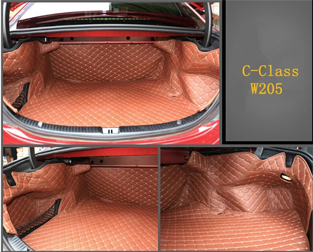 

Good quality! Special car trunk mats for Mercedes Benz C Class W205 2018-2014 waterproof cargo liner boot carpets,Free shipping