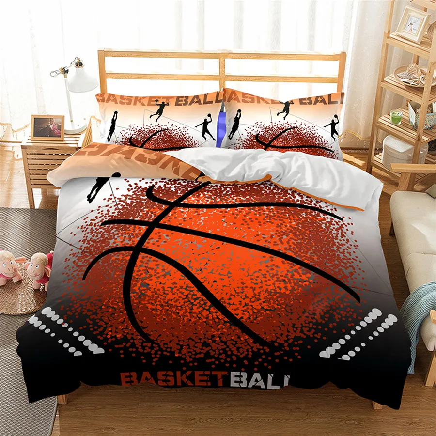 HELENGILI 3D комплект постельного белья принт баскетбольного мяча пододеяльник набор реалистичное постельное белье с наволочкой набор домашнего текстиля#2-08 - Цвет: 2